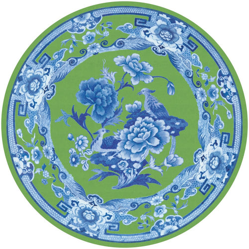 Caspari Green and Blue Plate Dinner Plate