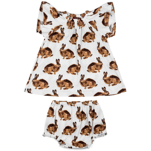 Milkbarn Dress & Bloomer Set - Bunny (Organic) 6-12M