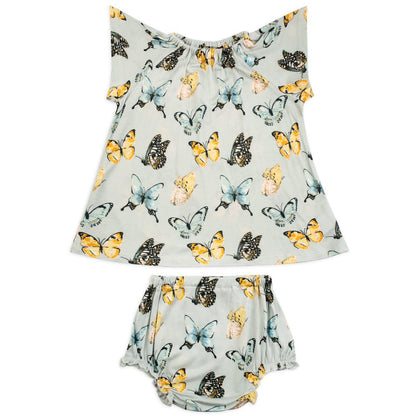 Milkbarn Butterfly Bamboo Dress & Bloomer Set 3-6 Month
