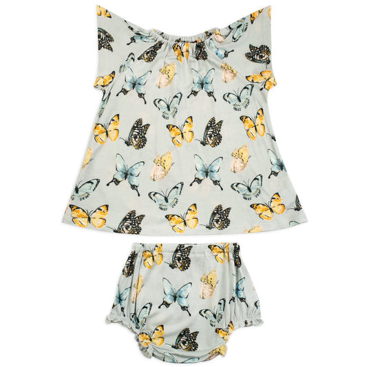 Milkbarn Butterfly Bamboo Dress & Bloomer Set 3-6 Month