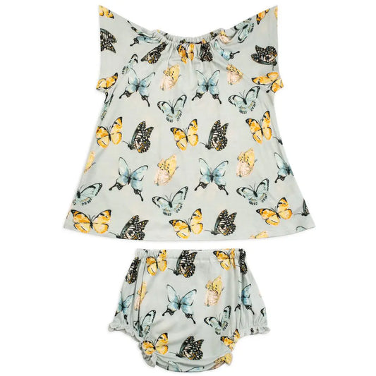 Milkbarn Butterfly Bamboo Dress & Bloomer Set 6 - 12 Month