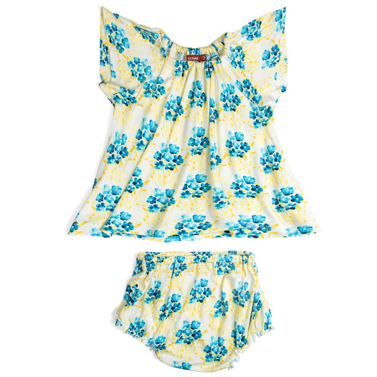 Milkbarn Sky Floral Dress & Bloomer Set 12-18M