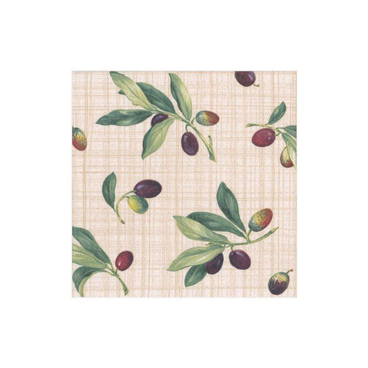 Olive Grove Paper Cocktail Napkins in Natural