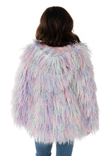 Load image into Gallery viewer, Donna Salyers Fabulous Furs Kids Multi-Color Alpaca Hooded Faux Fur Coat X-Small