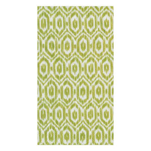 Caspari Amala Ikat Paper Guest Towel Napkins in Green - 15 Per Package