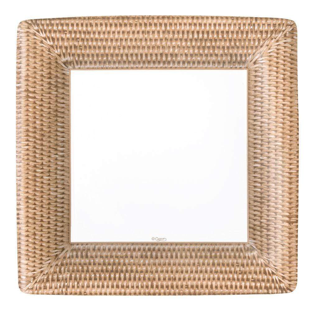 Grosgrain Square Paper Dinner Plates Rattan