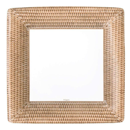 Grosgrain Square Paper Dinner Plates Rattan