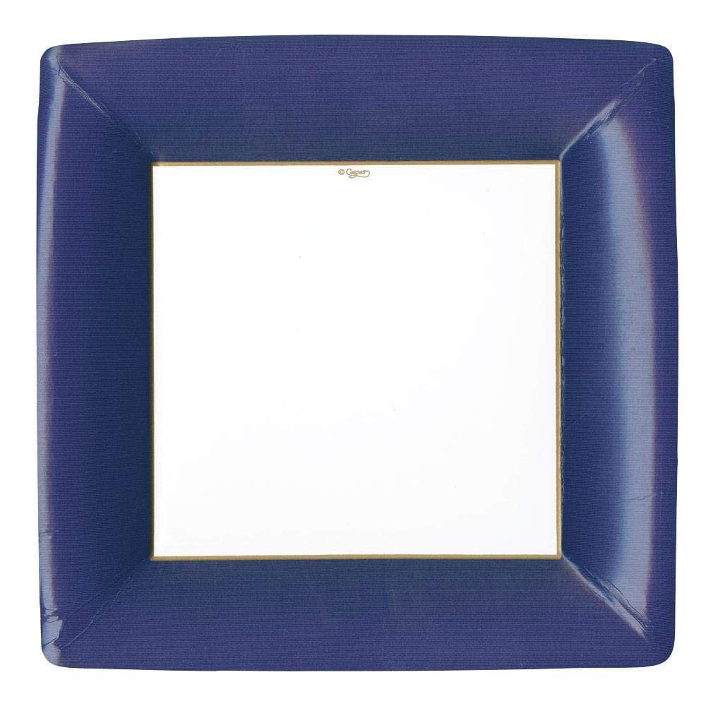 Grosgrain Square Paper Dinner Plates Navy