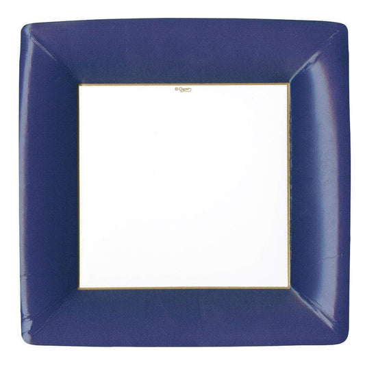 Grosgrain Square Paper Dinner Plates Navy