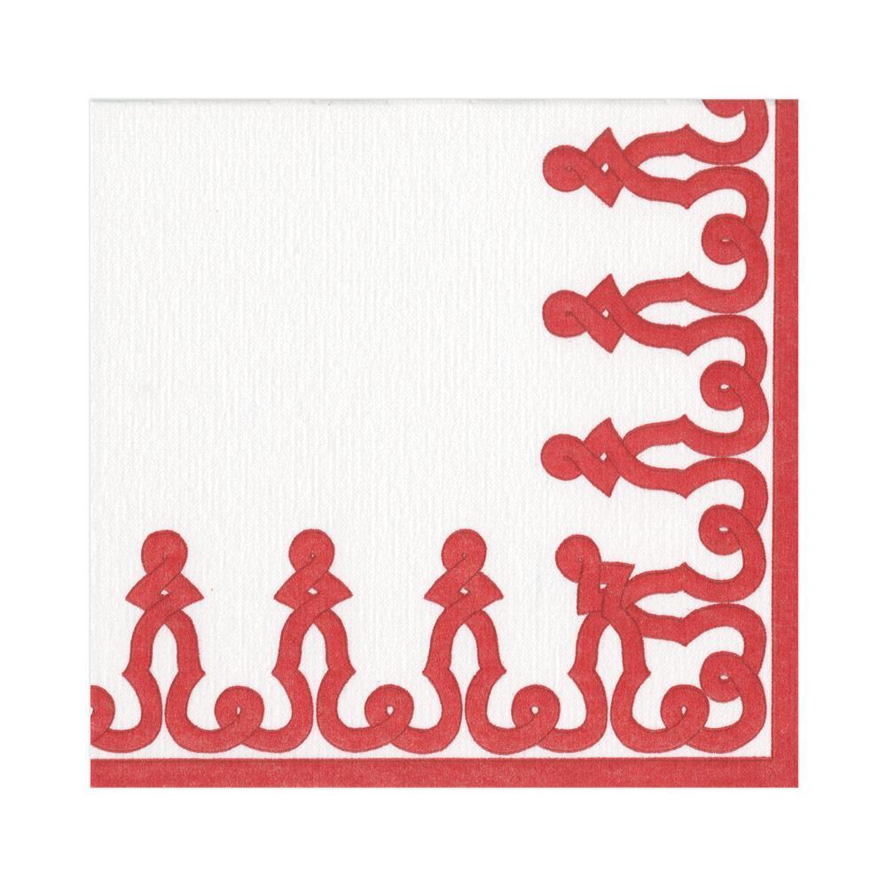 Dessin Passementerie Paper Linen Luncheon Napkins in Red