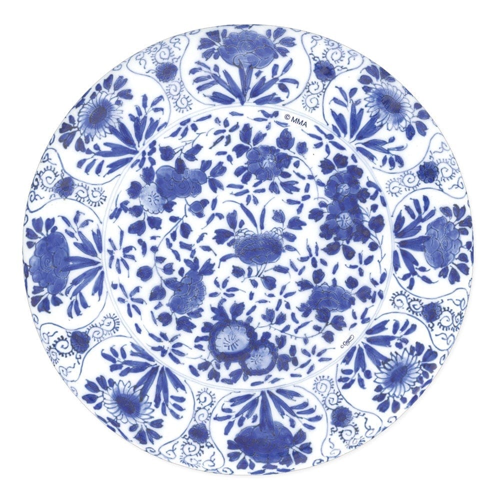 Caspari  Paper Salad/Dessert Plates in Delft Blue - 8 Per Package