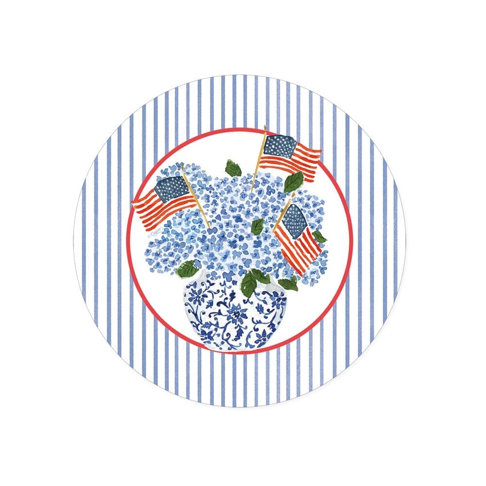 Flags and Hydrangeas Salad/Dessert Plates