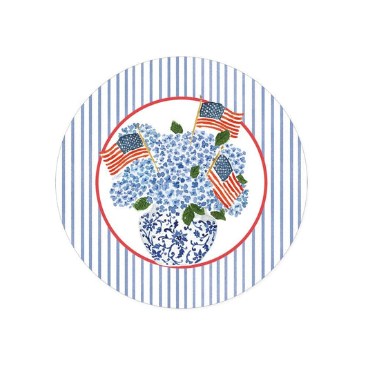 Flags and Hydrangeas Salad/Dessert Plates