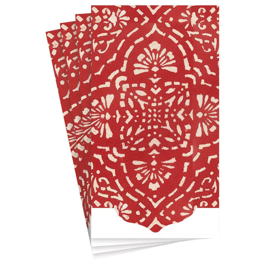Annika Red Airlaid Die Cut Guest Towel
