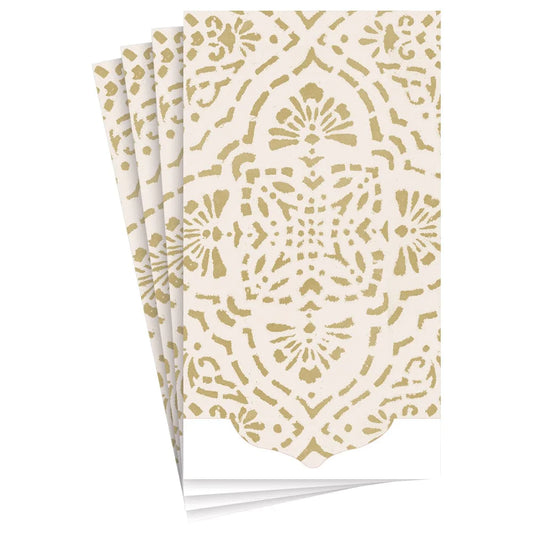 Annika Ivory/Gold Guest Towel Die Cut