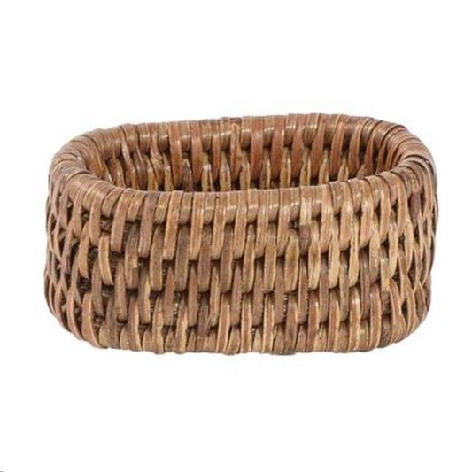 Rattan Napkin Ring in Dark Natural, Set of 4