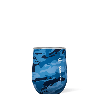 Corkcicle 12 oz Stemless Vineyard Vines - Blue Camo