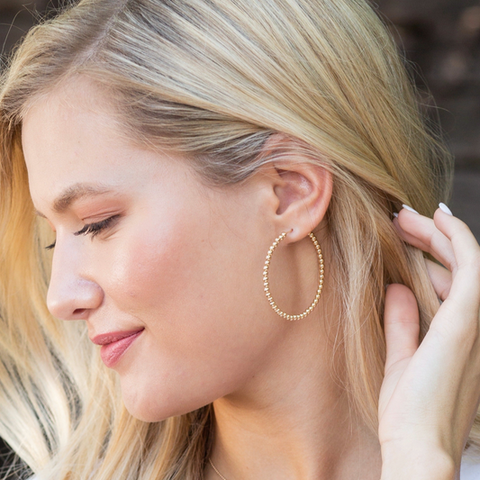 enewton Beaded Gold 1.75 Hoop - 3mm Bead Gold