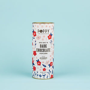 Sea Salt Dark Chocolate Poppy Handcrafted Popcorn Cylinder