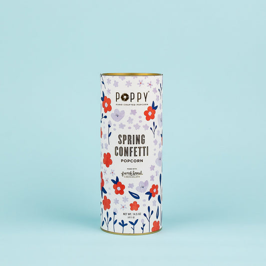 Spring Confetti Poppy Handcrafted Popcorn Cylinder