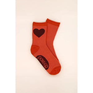 Ankle Socks-You Have My Heart-Tangerine
