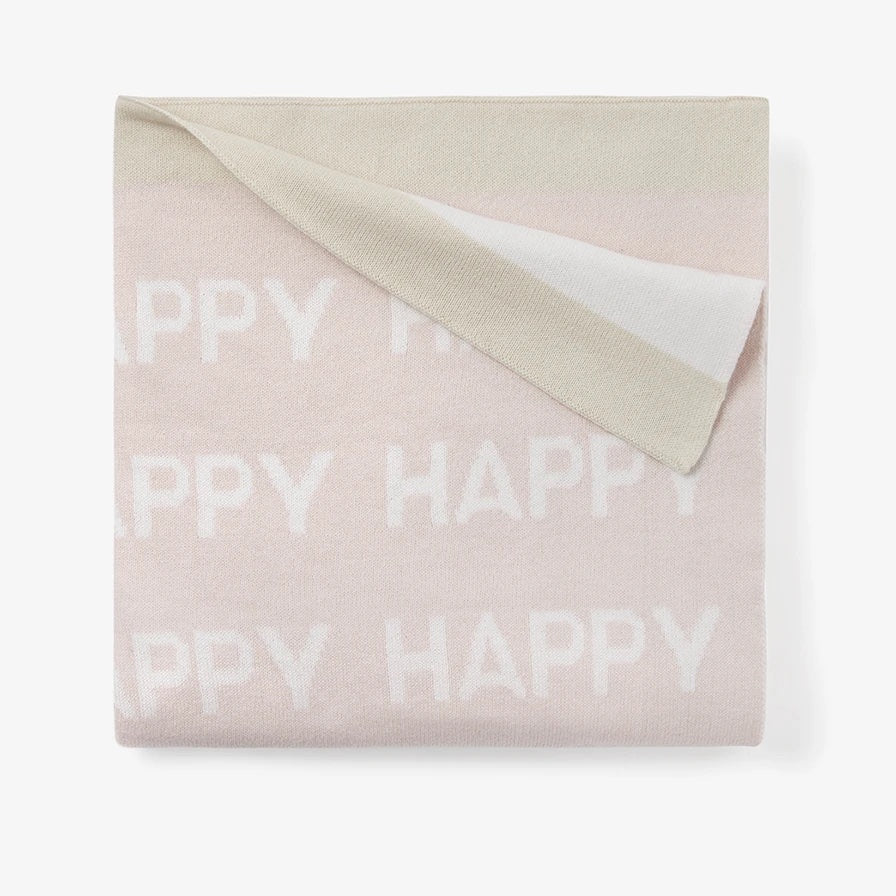 Elegant Baby Blush Happy Cotton Knit Baby Blanket