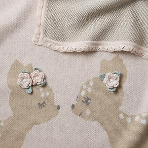 Elegant Baby Fawn Knit Baby Blanket