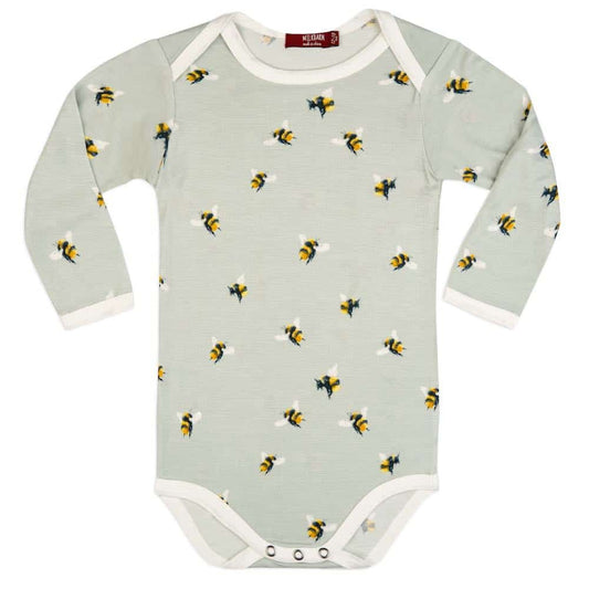 Milkbarn Bamboo L/S One Piece Bumblebee 6-12M