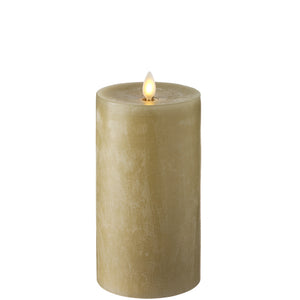 3.5" x 7" Push Flame Taupe Chalky Pillar Candle