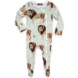 Milkbarn Lion Bamboo Snap Footed Romper 3 - 6 Month