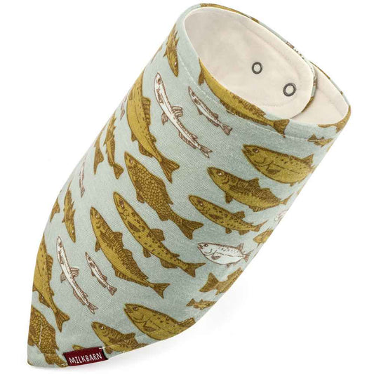 Milkbarn Kerchief Bib - Blue Fish