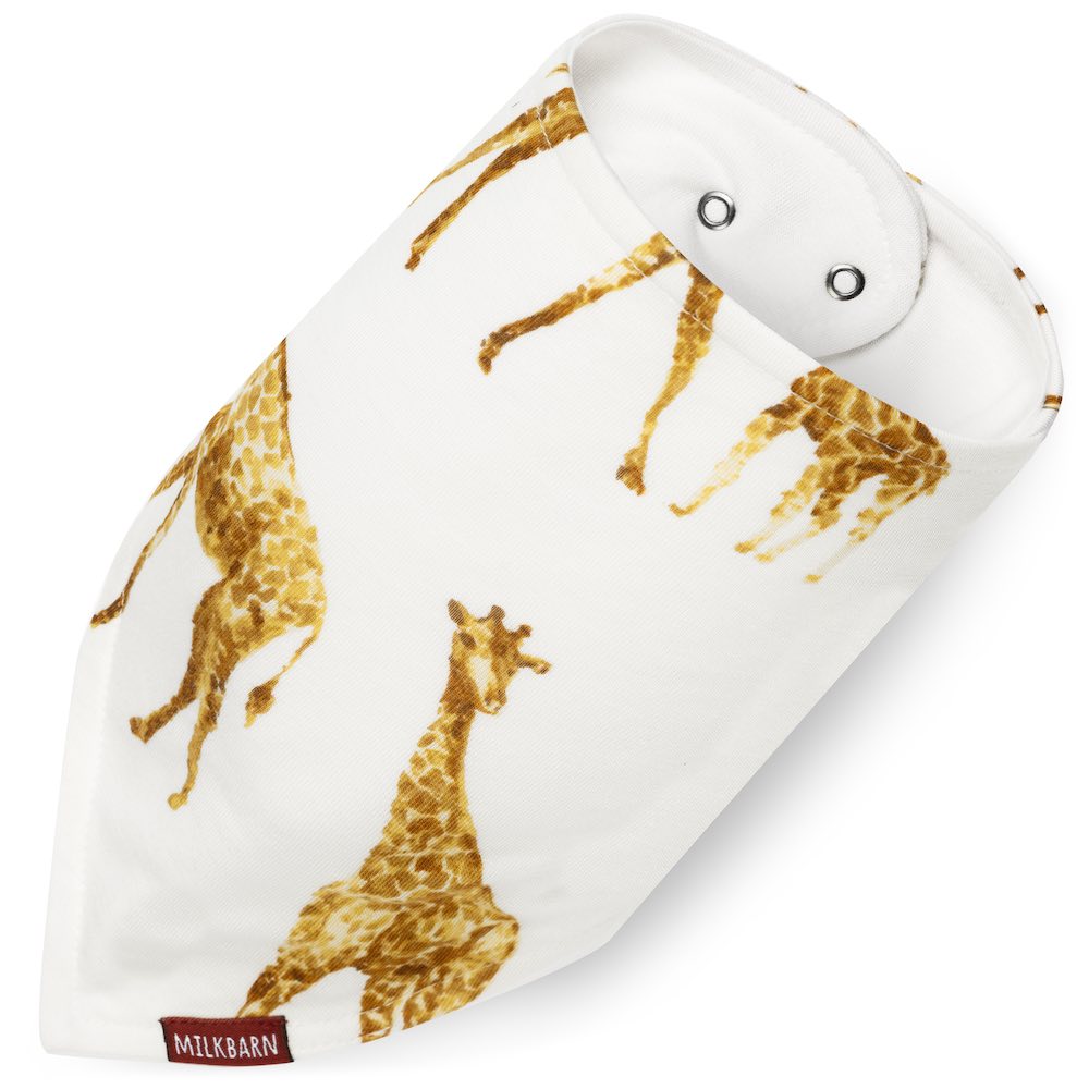 Milkbarn Orange Giraffe Bamboo Kerchief Bib