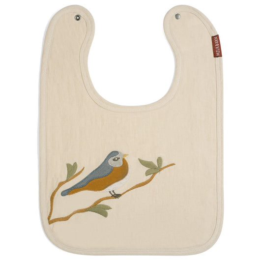 Milkbarn Appliqué Linen Bib - Bird
