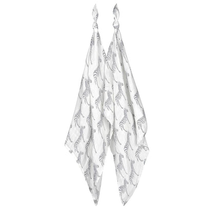 Milkbarn Grey Zebra Organic Cotton Muslin Burp Cloth Set