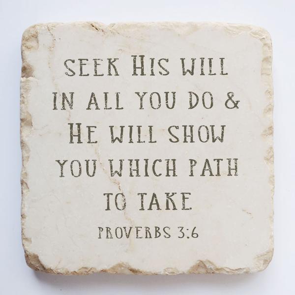 Twelve Stone Art Large Block (Proverbs 3:6)
