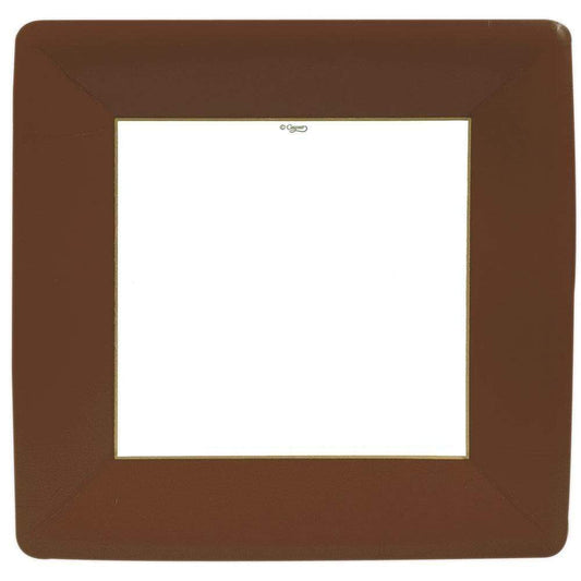 Grosgrain Square Paper Dinner Plates Brown