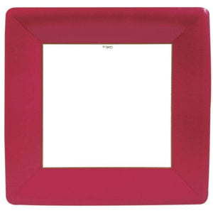 Caspari Grosgrain Square Paper Dinner Plates Red - 8 Per Package