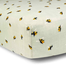 Load image into Gallery viewer, Milkbarn Bumblebee Muslin Fitted Crib Sheet