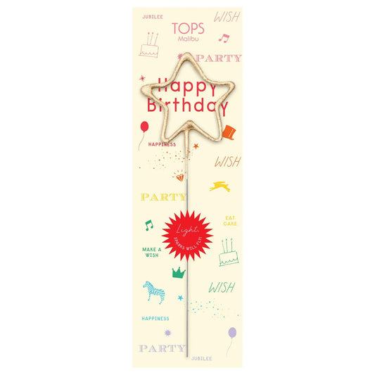 Big Golden Happy Birthday Rainbow Sparkler Wand