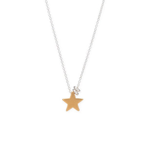 tiny mighty 16" sterling silver vermeil star necklace