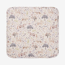 Load image into Gallery viewer, Elegant Baby Floral Print Organic Muslin Baby Security Blanket with Fur Back