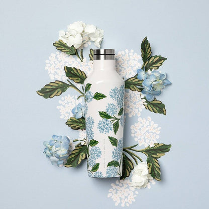Corkcicle Rifle Paper Co. 16 oz Canteen - Gloss Cream Hydrangea