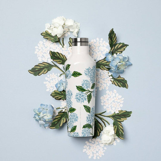Corkcicle Rifle Paper Co. 16 oz Canteen - Gloss Cream Hydrangea