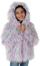 Load image into Gallery viewer, Donna Salyers Fabulous Furs Kids Multi-Color Alpaca Hooded Faux Fur Coat X-Small