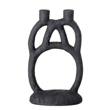 Load image into Gallery viewer, Candle Holder, Black, Polyresin