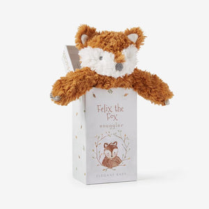 Elegant Baby Fox Snuggler Swirl Plush Security Blanket in Gift Box