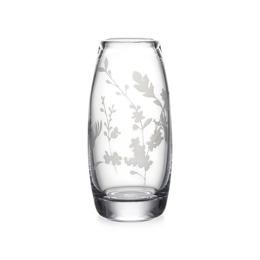 Simon Pearce Addison Vase, Engraved Floral