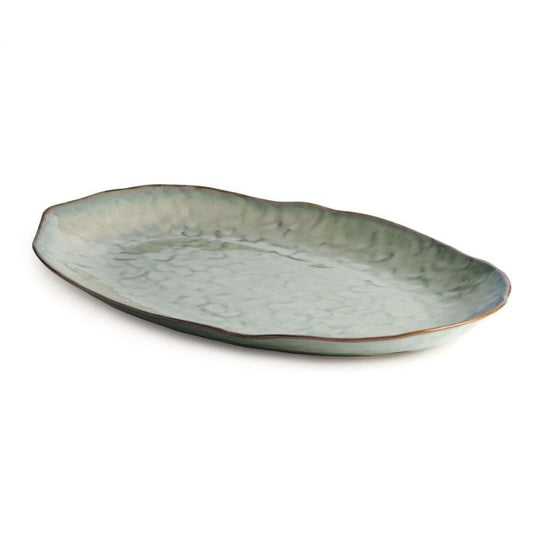 Simon Pearce Burlington Oval Platter, Moss Glen