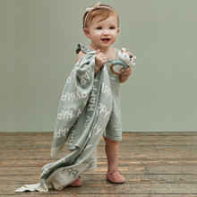 Load image into Gallery viewer, Elegant Baby Sage Happy Cotton Knit Baby Blanket