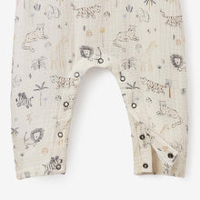 Load image into Gallery viewer, Elegant Baby Safari Print Organic Muslin Baby Jumpsuit
